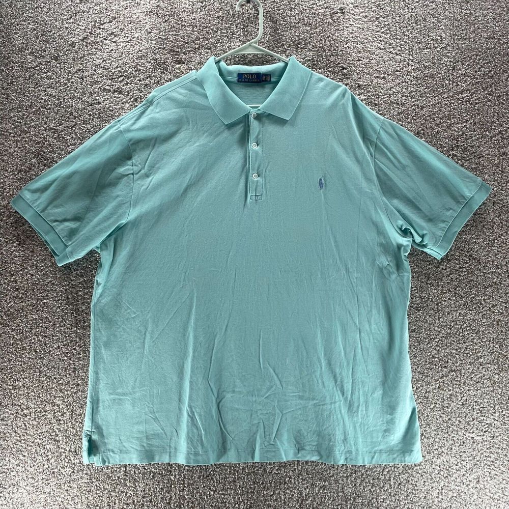 Polo Ralph Lauren Polo Shirt Adult 2XB Blue Short Sleeve Cotton Casual Pony Mens